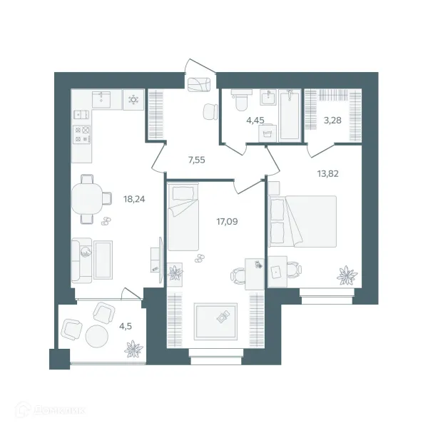 Квартира в ЖК "Волга-Лайф резиденции"