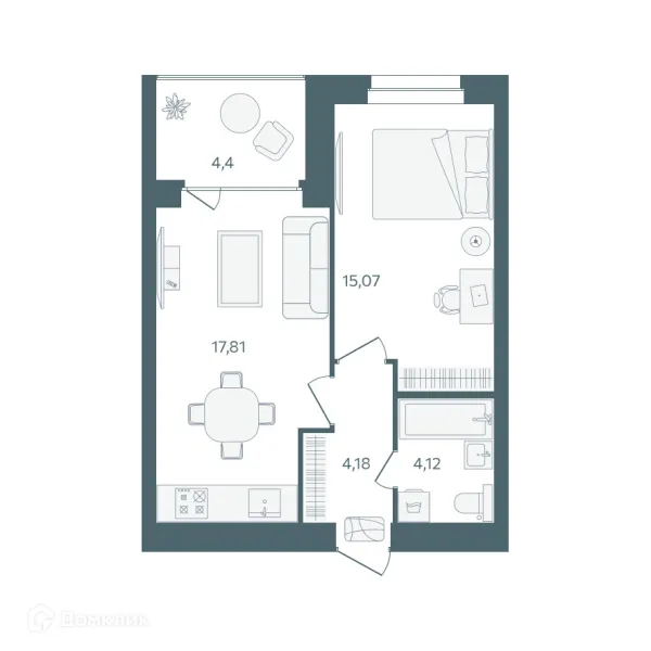 Квартира в ЖК "Волга-Лайф резиденции"