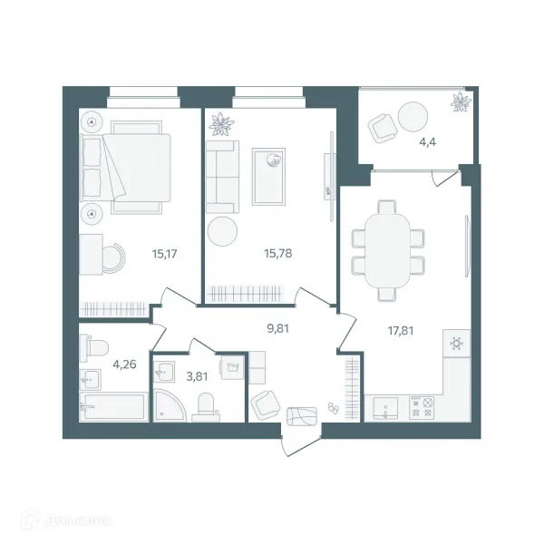 Квартира в ЖК "Волга-Лайф резиденции"