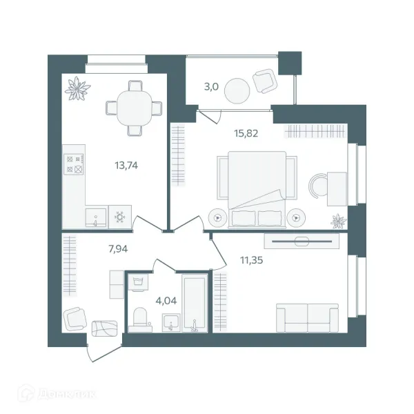 Квартира в ЖК "Волга-Лайф резиденции"