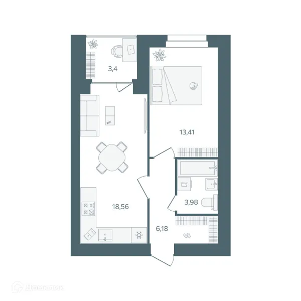Квартира в ЖК "Волга-Лайф резиденции"