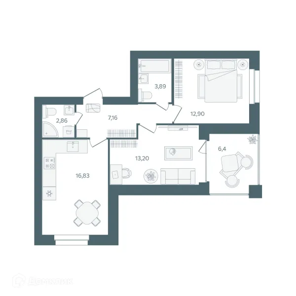 Квартира в ЖК "Волга-Лайф резиденции"