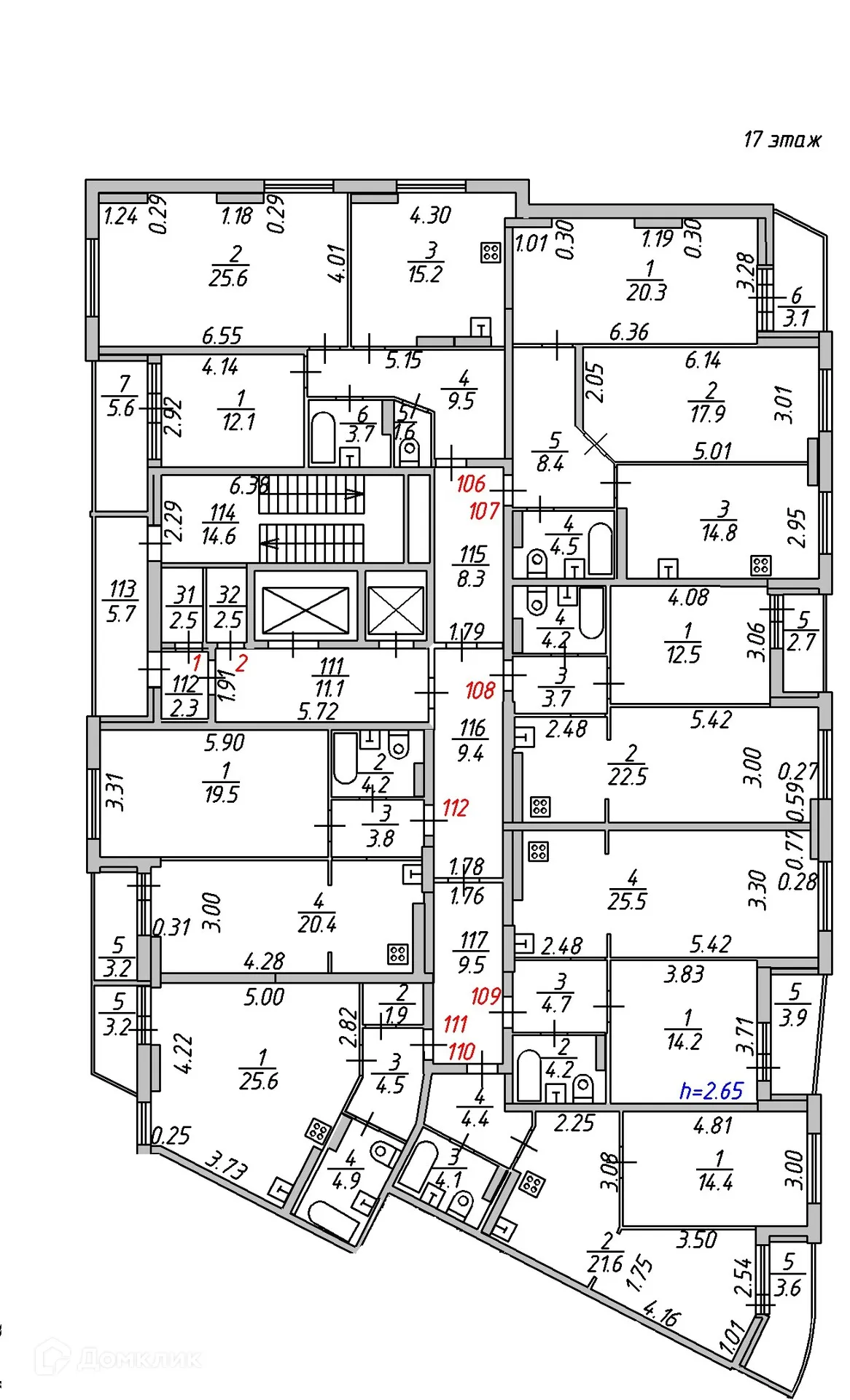 Планировка студии квартиры 40.1 м² в ЖК "Гармония NEXT (Гармония Нехт) ", г. Ярославль — фото 4