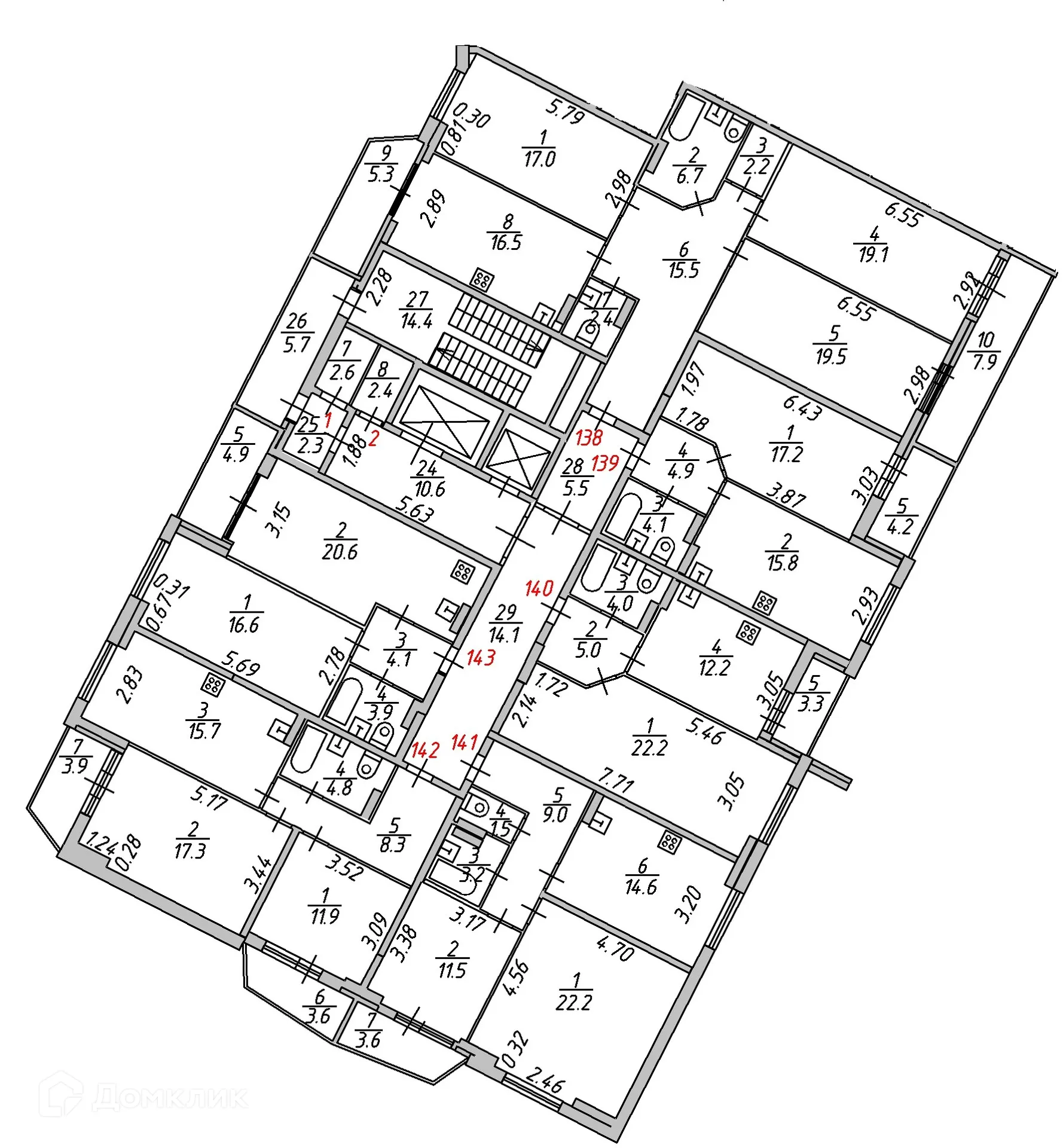 Планировка 1-комнатной квартиры 46.2 м² в ЖК "Гармония NEXT (Гармония Нехт) ", г. Ярославль — фото 4