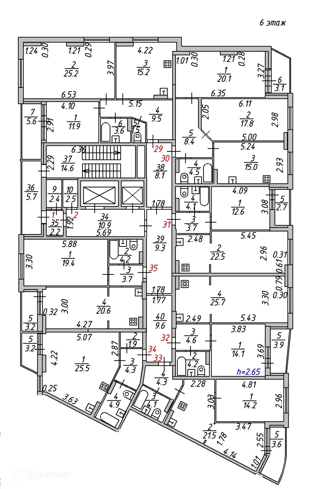 Планировка 2-комнатной квартиры 47.7 м² в ЖК "Гармония NEXT (Гармония Нехт) ", г. Ярославль — фото 4