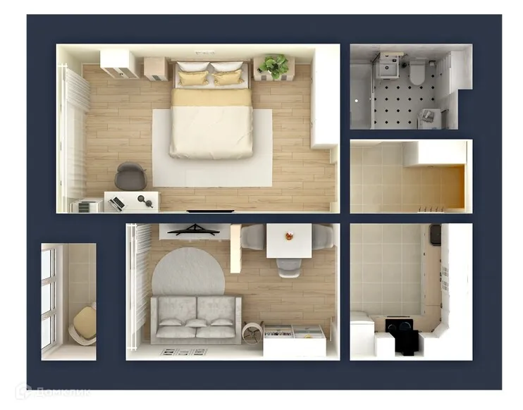 Планировка 1-комнатной квартиры 51.1 м² в ЖК "Гармония NEXT (Гармония Нехт) ", г. Ярославль — фото 3