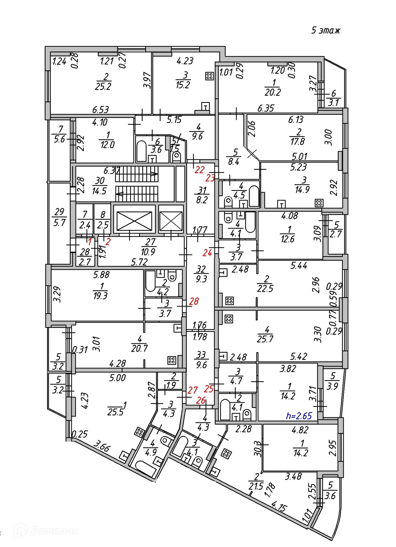 Планировка 1-комнатной квартиры 51.1 м² в ЖК "Гармония NEXT (Гармония Нехт) ", г. Ярославль — фото 4