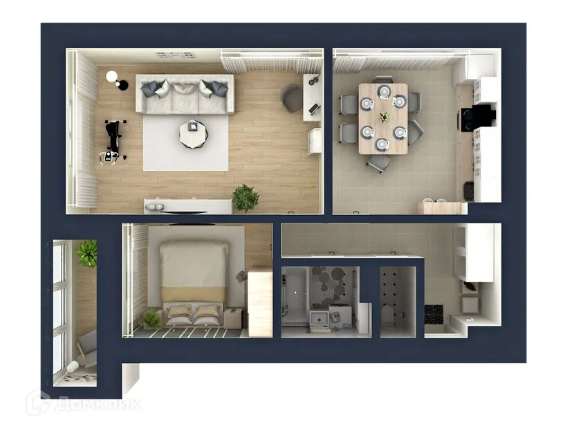 Планировка 2-комнатной квартиры 72.6 м² в ЖК "Гармония NEXT (Гармония Нехт) ", г. Ярославль — фото 3