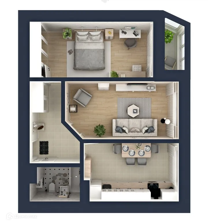 Планировка 2-комнатной квартиры 68.8 м² в ЖК "Гармония NEXT (Гармония Нехт) ", г. Ярославль — фото 2