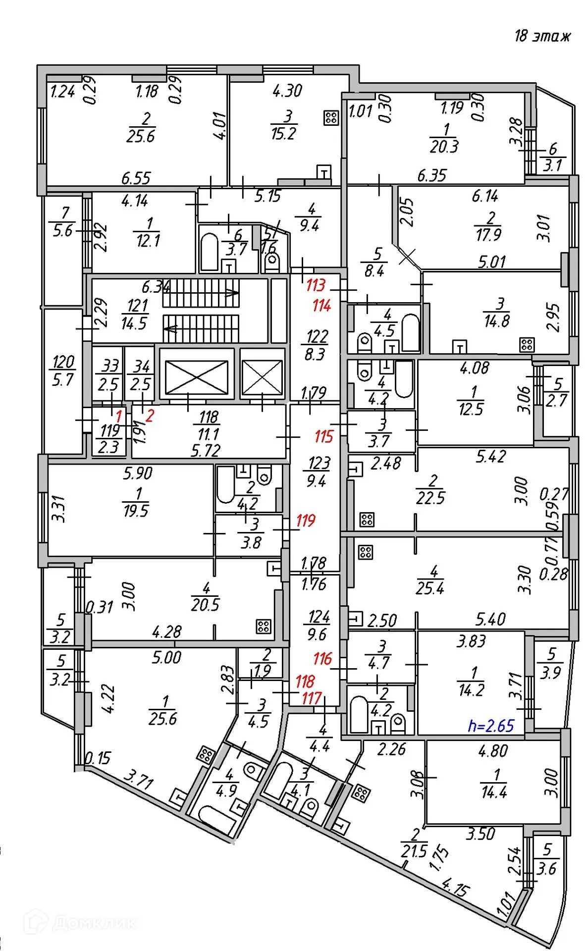 Планировка 1-комнатной квартиры 51.2 м² в ЖК "Гармония NEXT (Гармония Нехт) ", г. Ярославль — фото 4