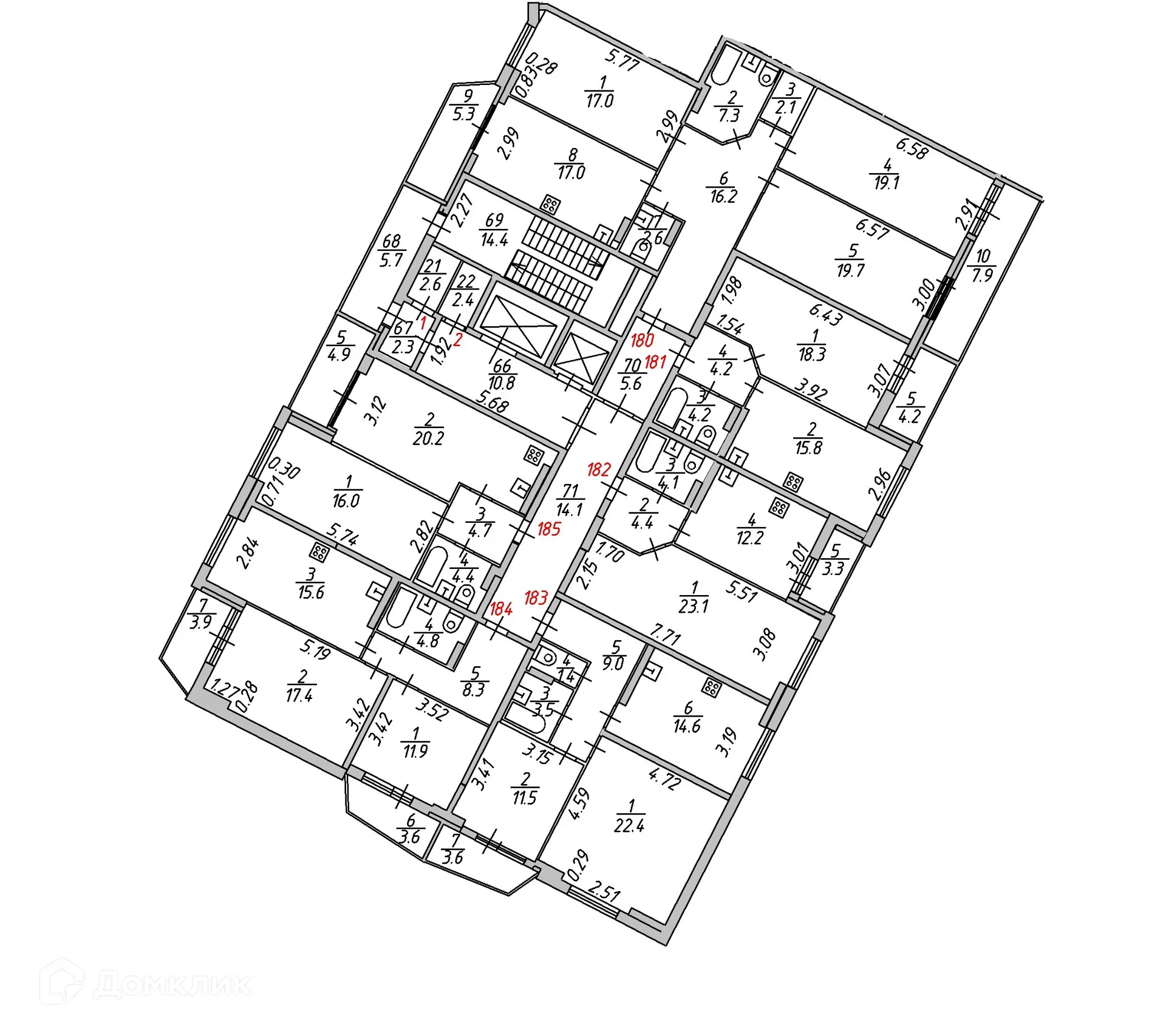 Планировка 2-комнатной квартиры 66 м² в ЖК "Гармония NEXT (Гармония Нехт) ", г. Ярославль — фото 4
