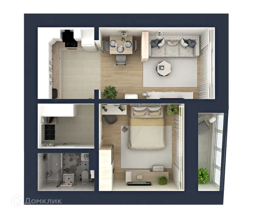 Планировка 1-комнатной квартиры 52.5 м² в ЖК "Гармония NEXT (Гармония Нехт) ", г. Ярославль — фото 3