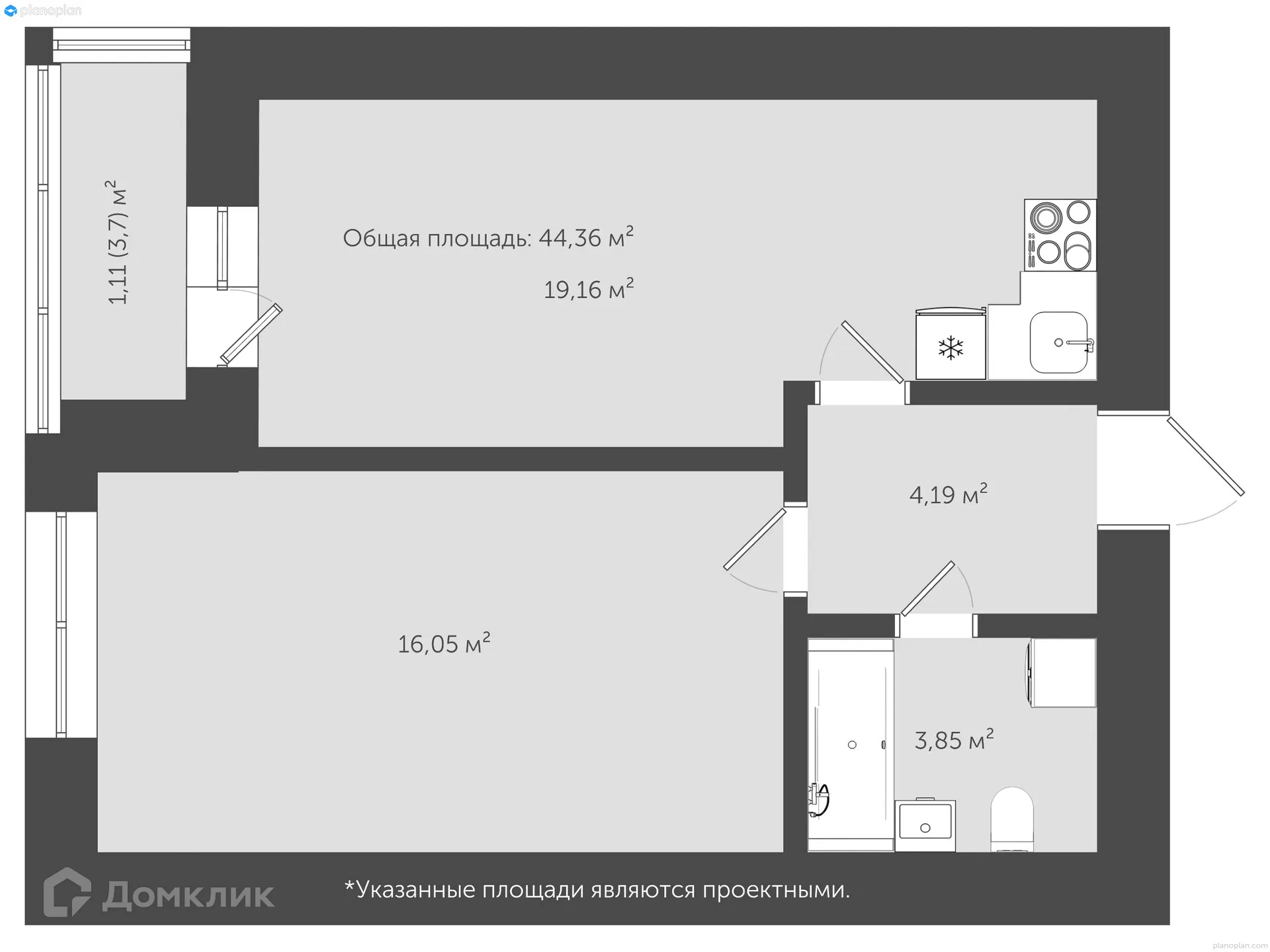 Планировка 1-комнатной квартиры 50.2 м² в ЖК "Гармония NEXT (Гармония Нехт) ", г. Ярославль — фото 2