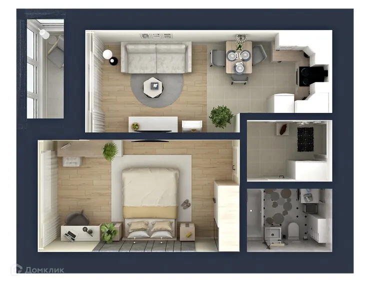 Планировка 1-комнатной квартиры 50.2 м² в ЖК "Гармония NEXT (Гармония Нехт) ", г. Ярославль — фото 3