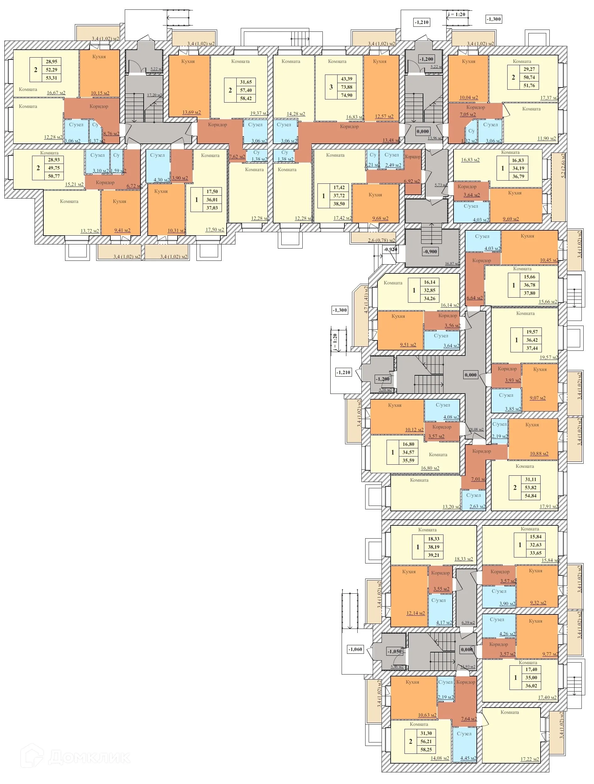 Планировка 1-комнатной квартиры 36.02 м² в ЖК ЗАРЯ, г. Ярославль — фото 2