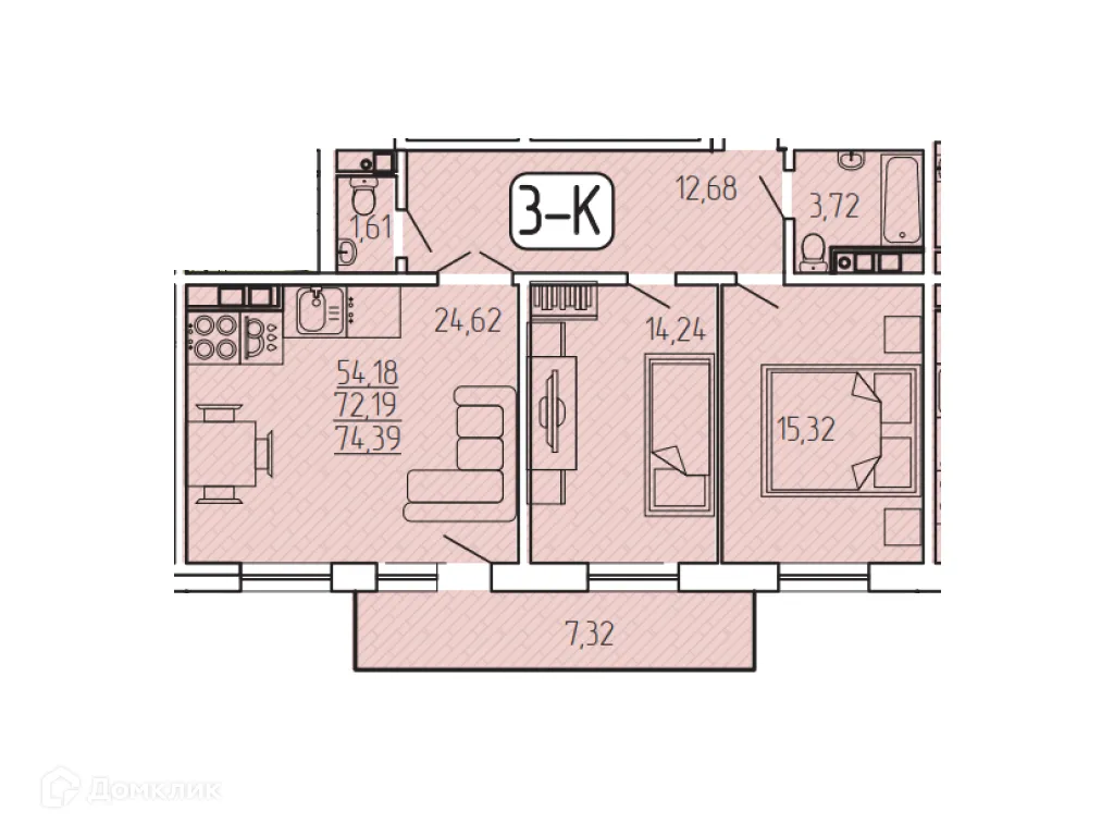 Фото квартиры в ЖК SMIT-квартал в 140Б кв.