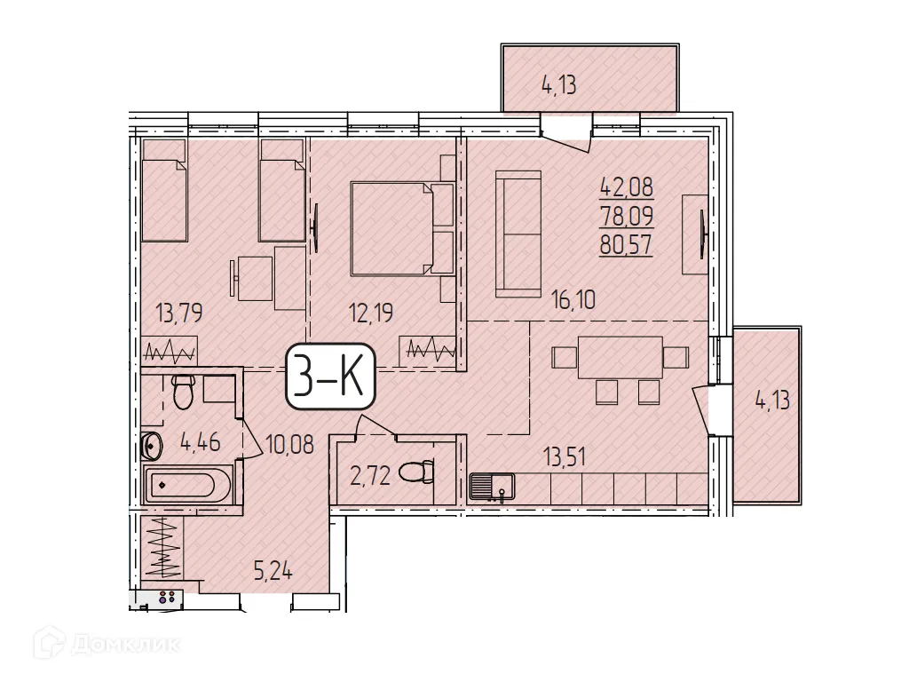 Фото квартиры в ЖК "SMIT-квартал в 128 кв."