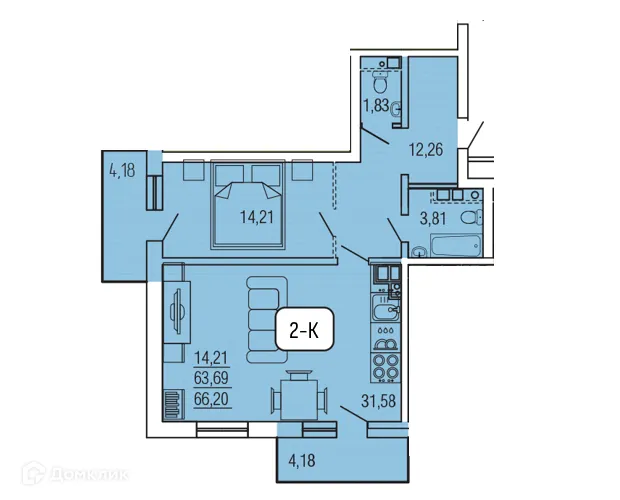 Фото квартиры в ЖК SMIT-квартал в 140Б кв.
