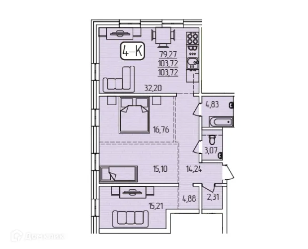 Фото квартиры в ЖК SMIT-квартал в 140А кв
