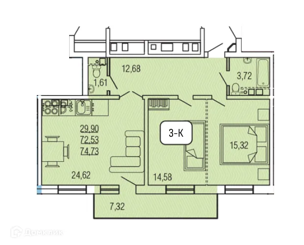 Фото квартиры в ЖК SMIT-квартал в 140Б кв.