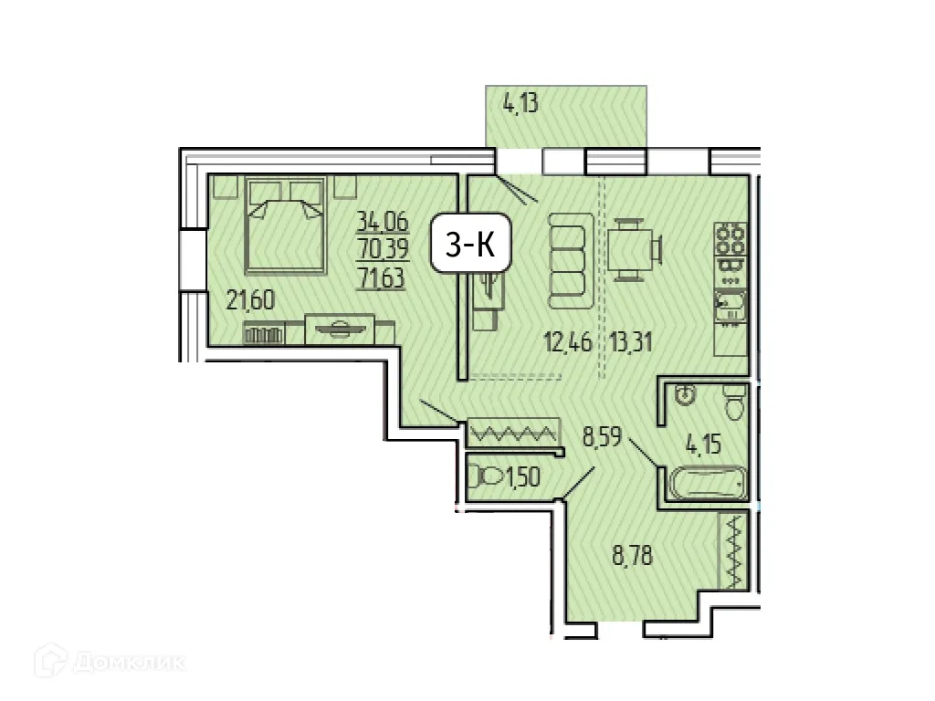 Фото квартиры в ЖК SMIT-квартал в 140А кв