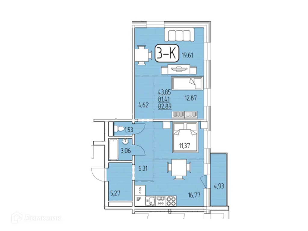Фото квартиры в ЖК SMIT-квартал в 105 кв.