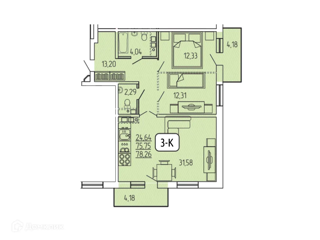 Фото квартиры в ЖК SMIT-квартал в 140Б кв.