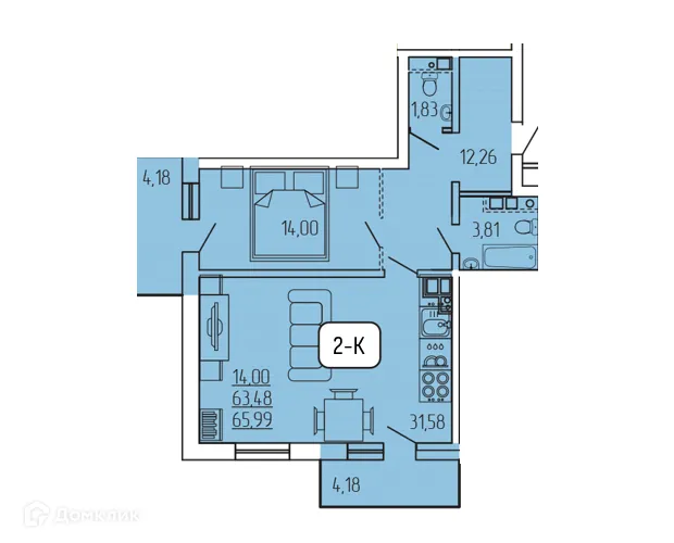 Фото квартиры в ЖК SMIT-квартал в 140Б кв.