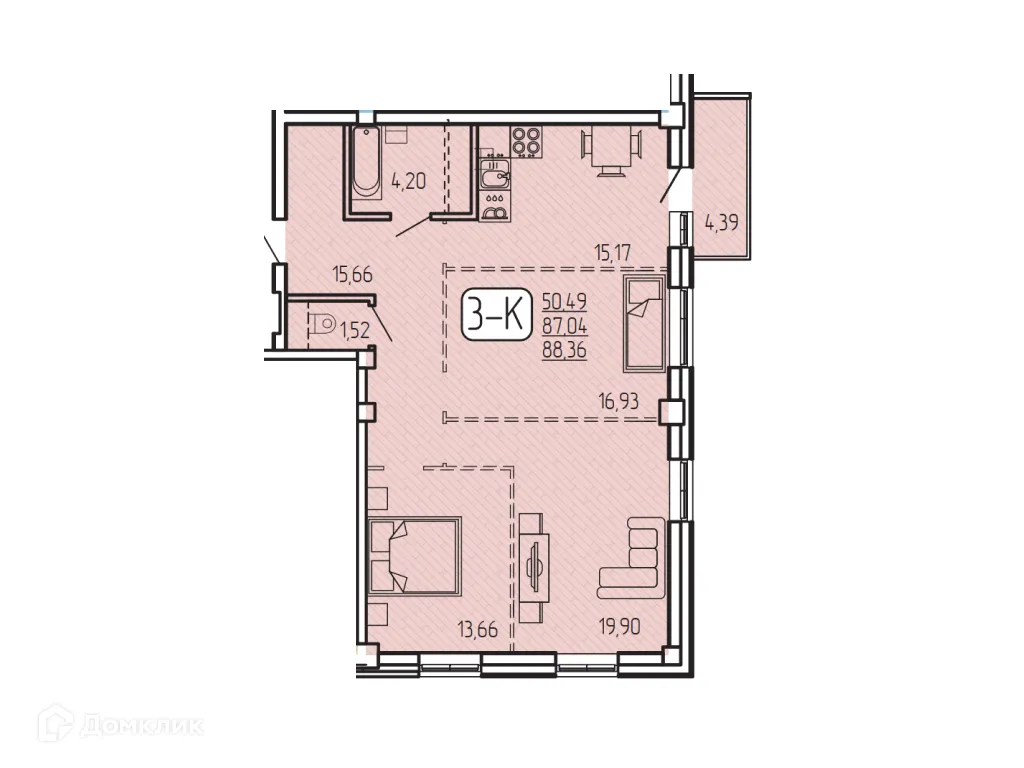 Фото квартиры в ЖК "SMIT-квартал в 128 кв."