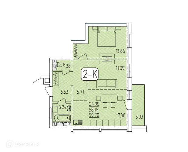 Фото квартиры в ЖК "SMIT-квартал в 128 кв."