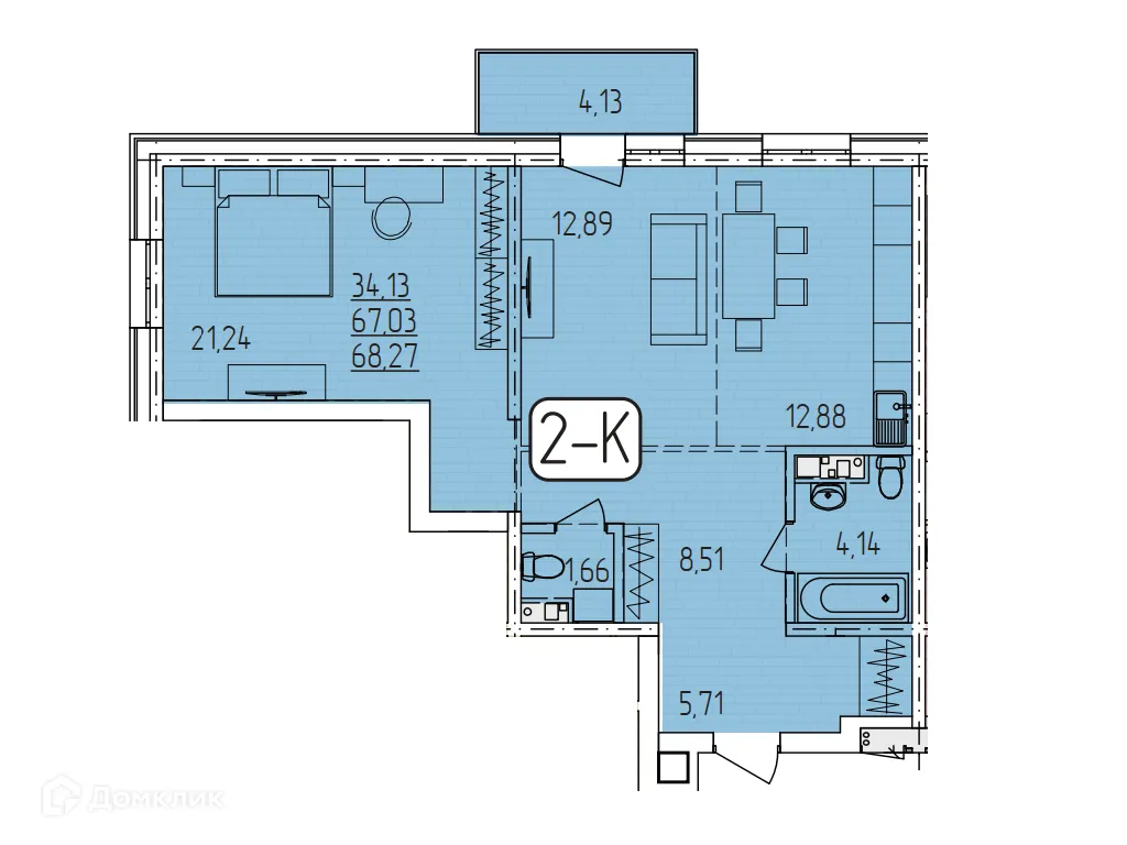 Фото квартиры в ЖК "SMIT-квартал в 128 кв."