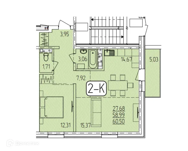 Фото квартиры в ЖК "SMIT-квартал в 128 кв."