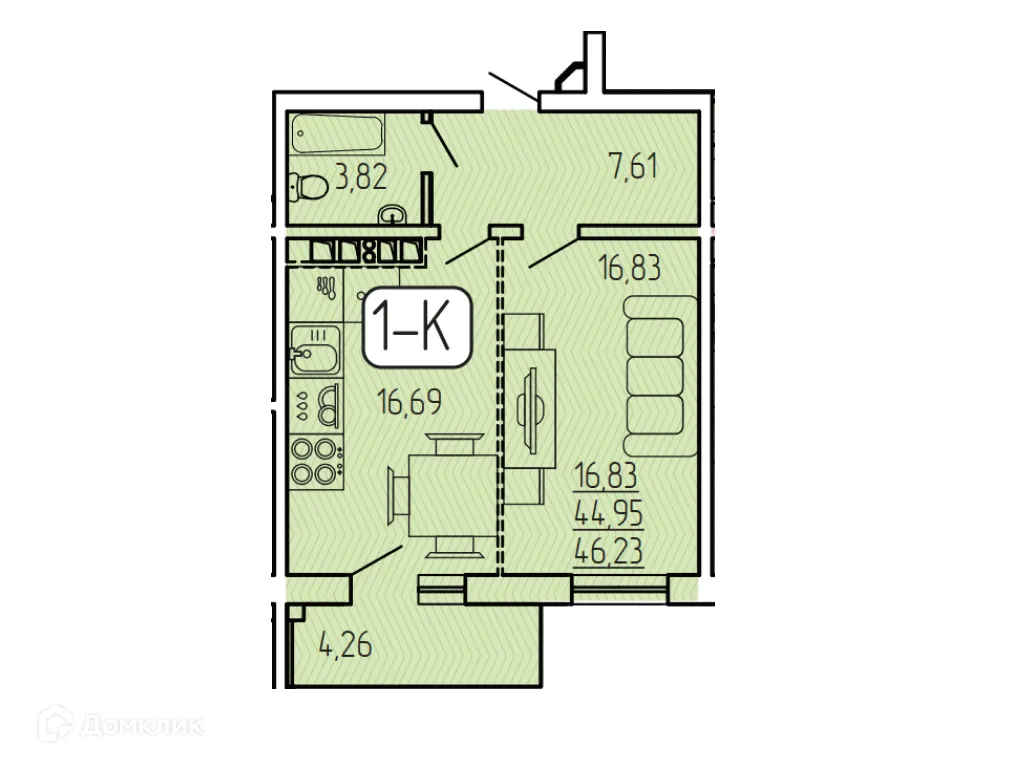 Фото квартиры в ЖК "SMIT-квартал в 128 кв."