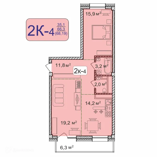 2 комн. квартиры в Улан-Удэ новостройки
