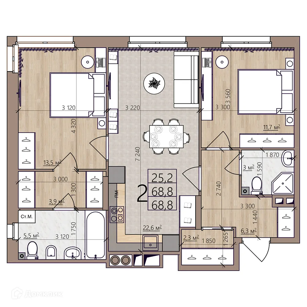 Фото квартиры в ЖК Окская стрелка