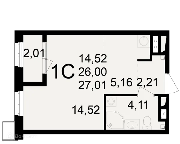 Планировка 1 комн. в ЖК Макроквартал "Свобода"