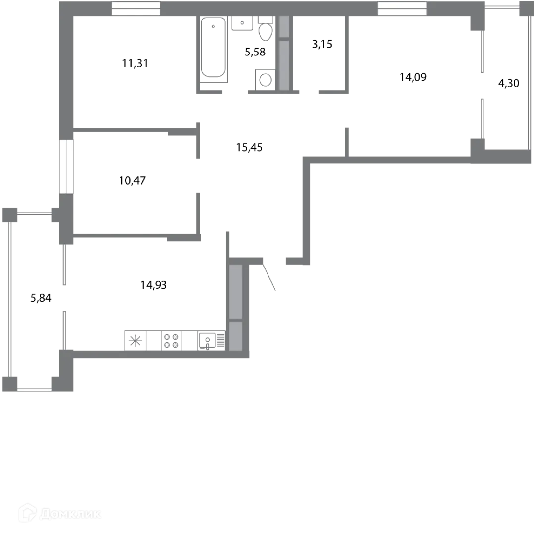Фото квартиры в ЖК Солотчинский квартал