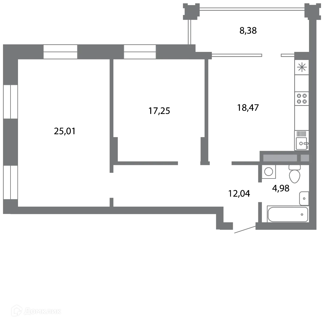 Планировка 2-комнатной квартиры 81.94 м² в ЖК Солотчинский квартал, г. Рязань — фото 1