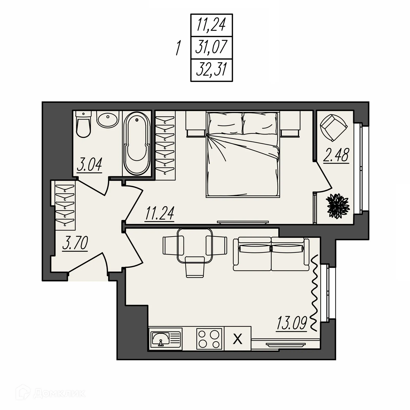 Фото квартиры в ЖК БЕРЕГ ВОЛГИ