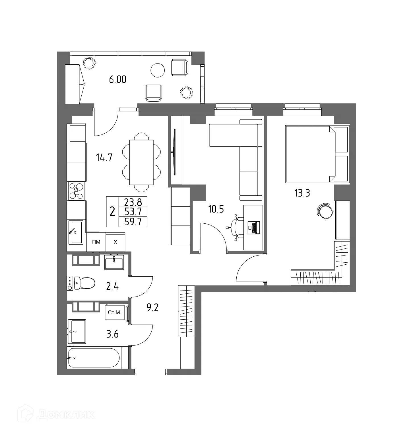 Фото квартиры в ЖК ГАЛАКТИКА