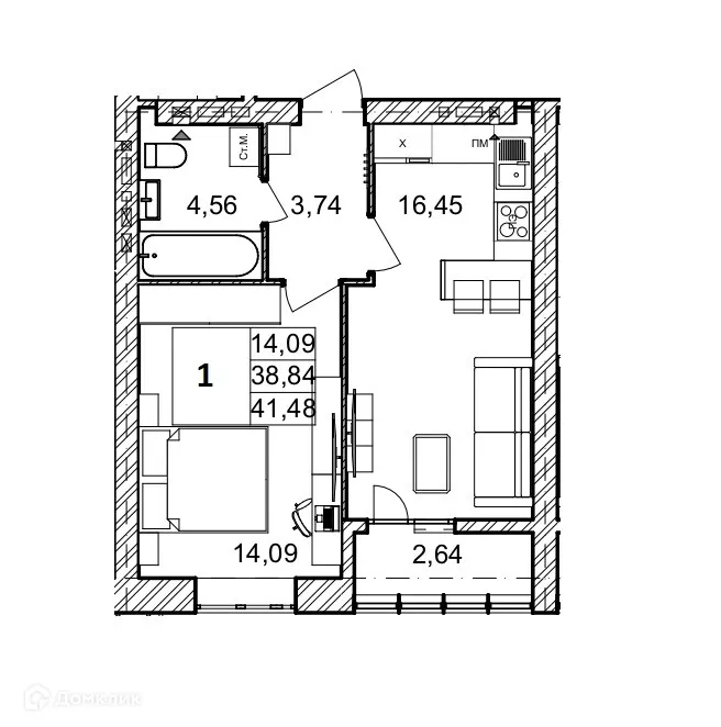 Фото квартиры в ЖК ОНЕГИН