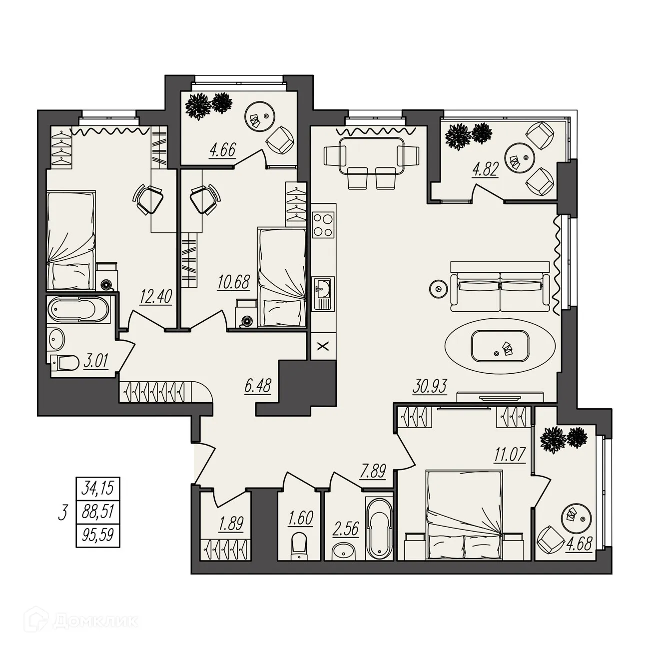 Фото квартиры в ЖК БЕРЕГ ВОЛГИ