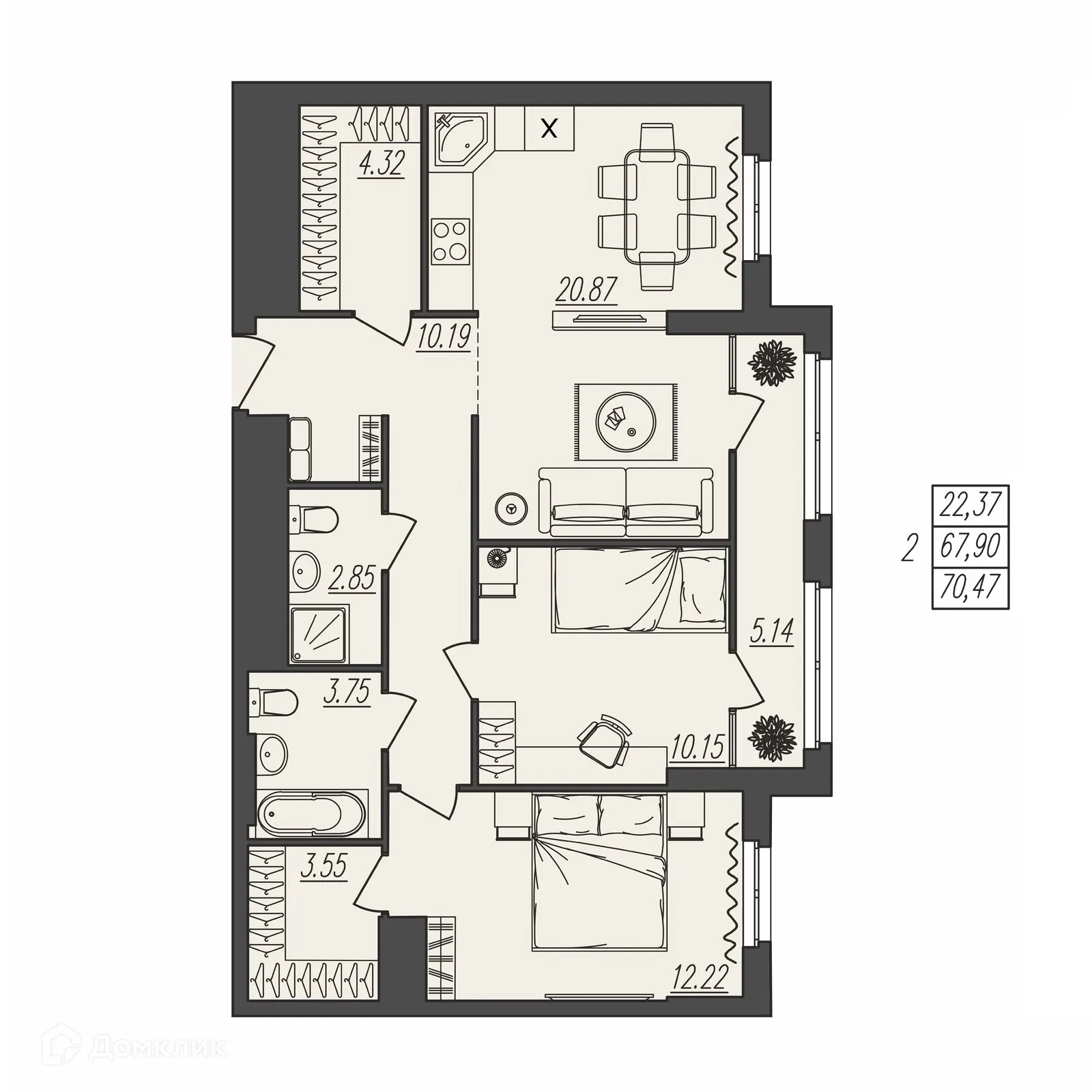 Фото квартиры в ЖК БЕРЕГ ВОЛГИ