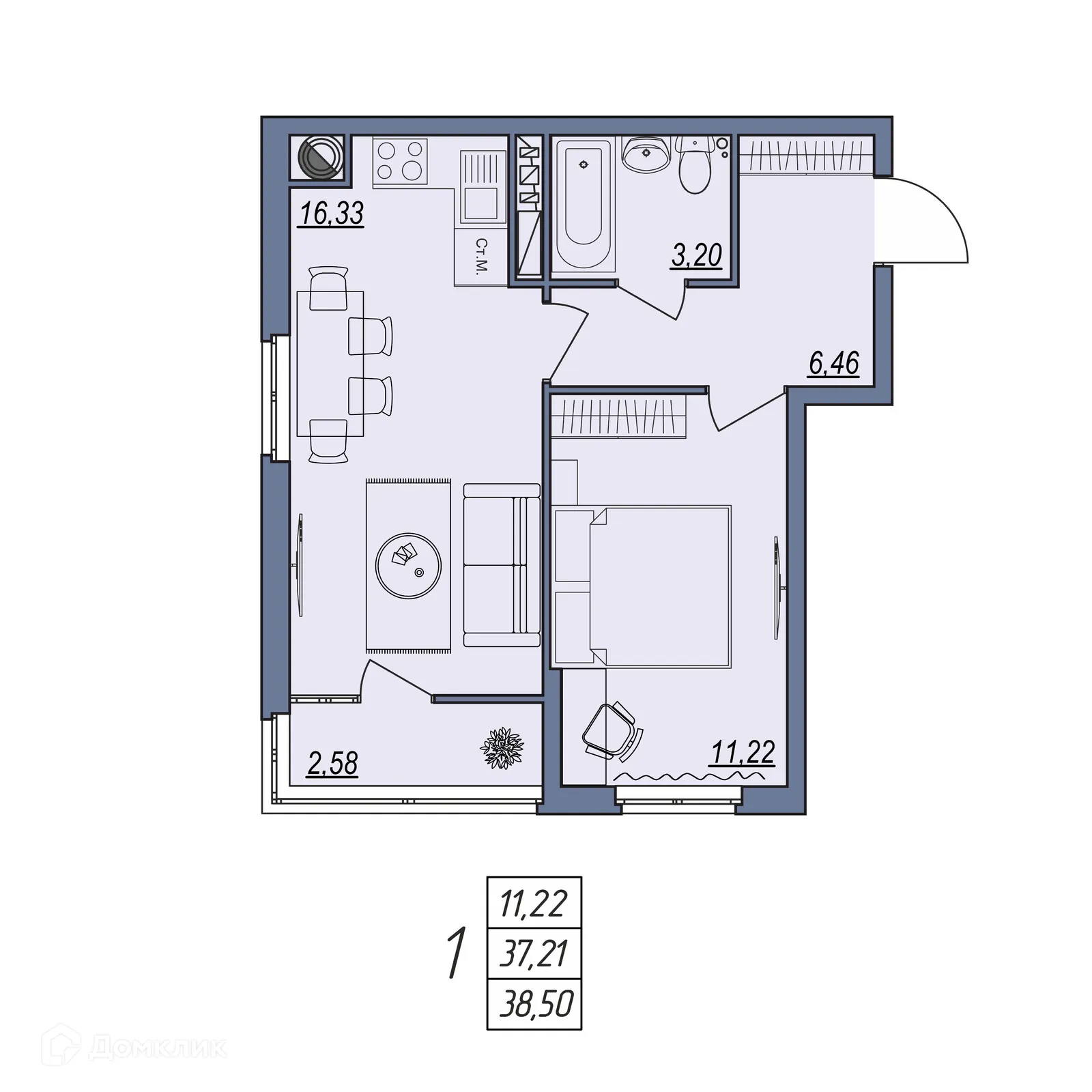 Фото квартиры в ЖК Новый