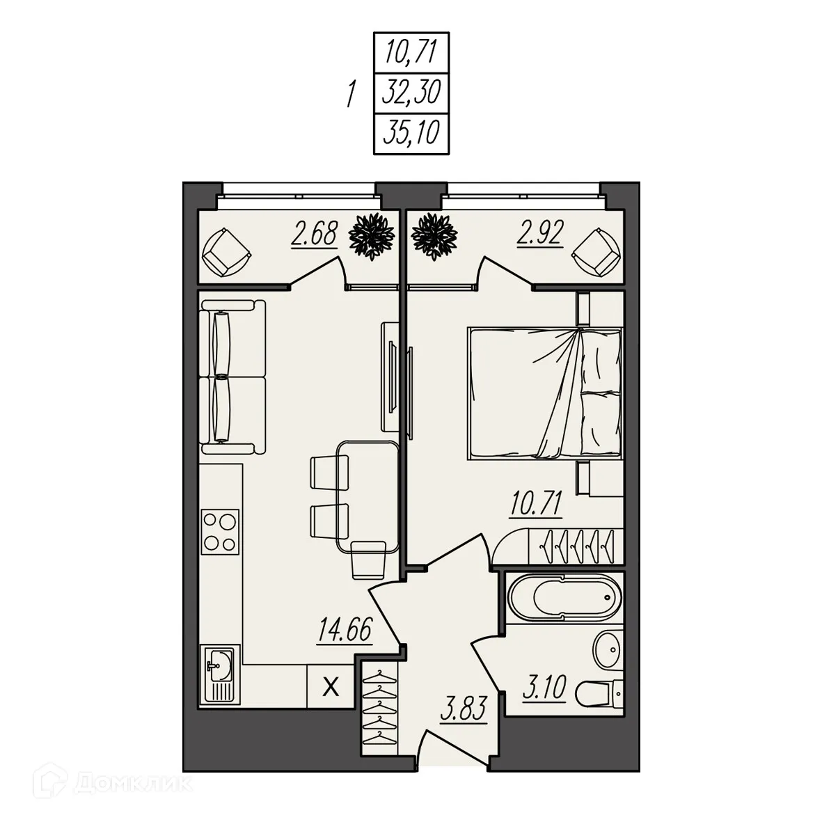Фото квартиры в ЖК БЕРЕГ ВОЛГИ
