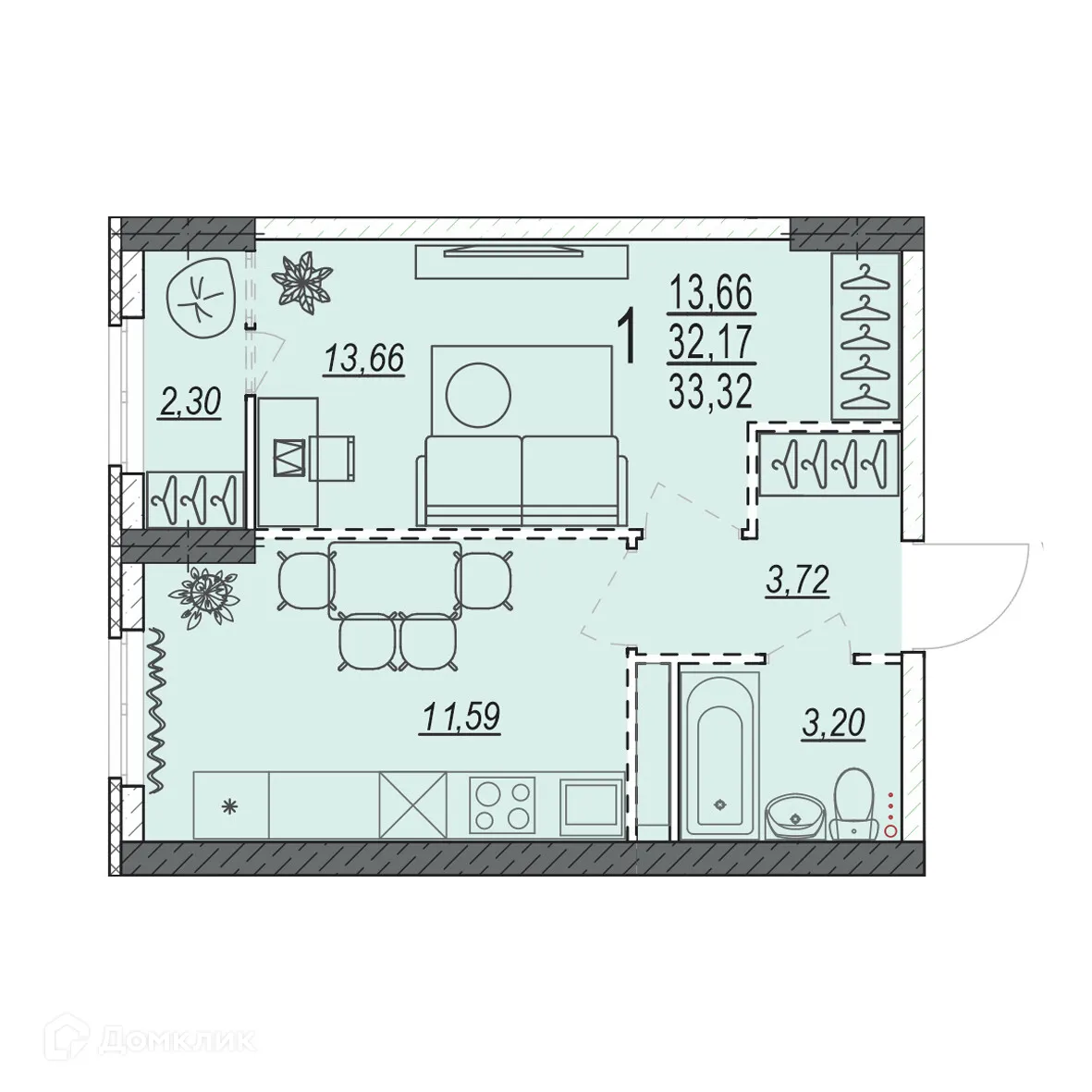 Фото квартиры в ЖК на 35 Гвардейской