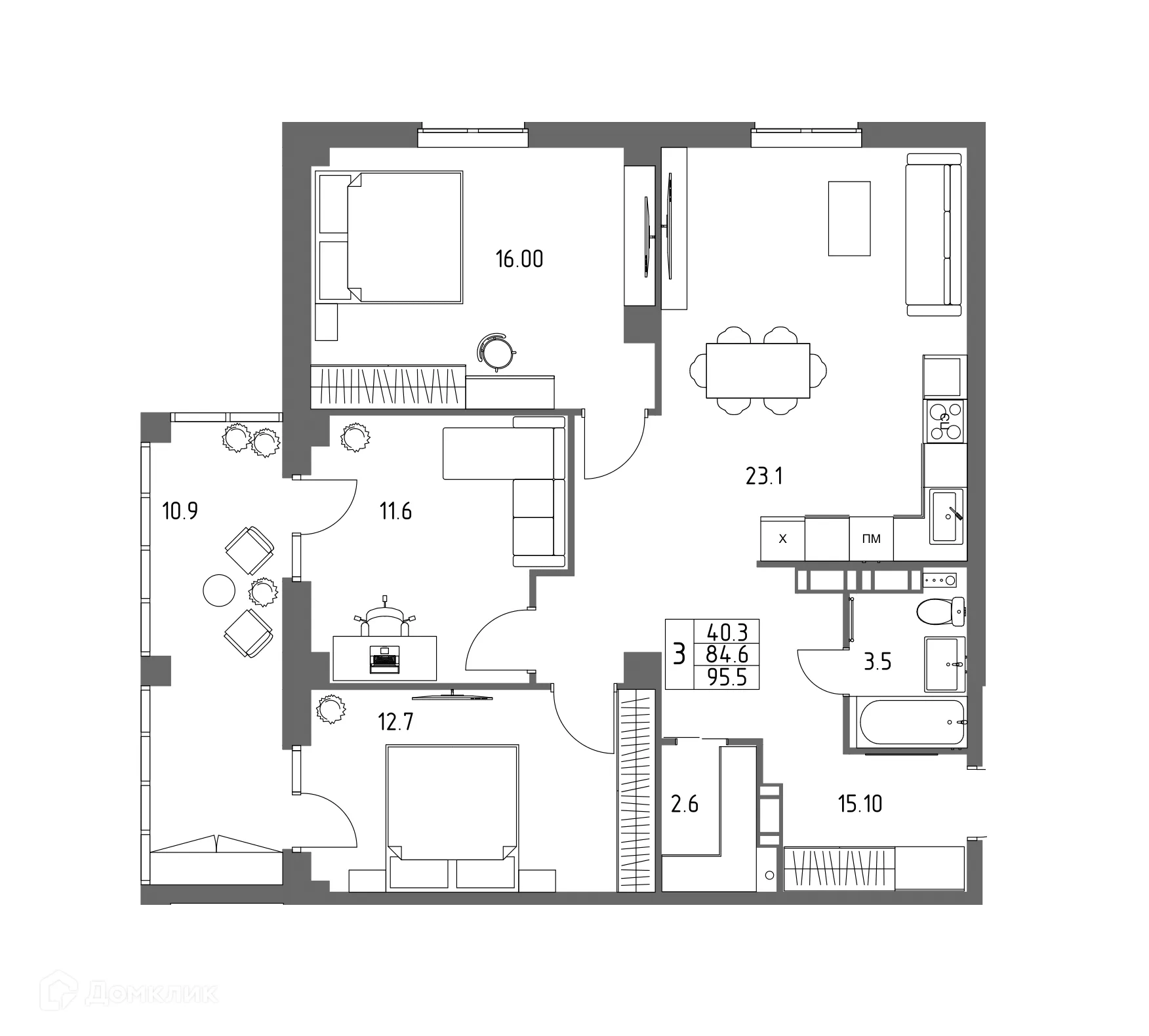 Фото квартиры в ЖК ГАЛАКТИКА