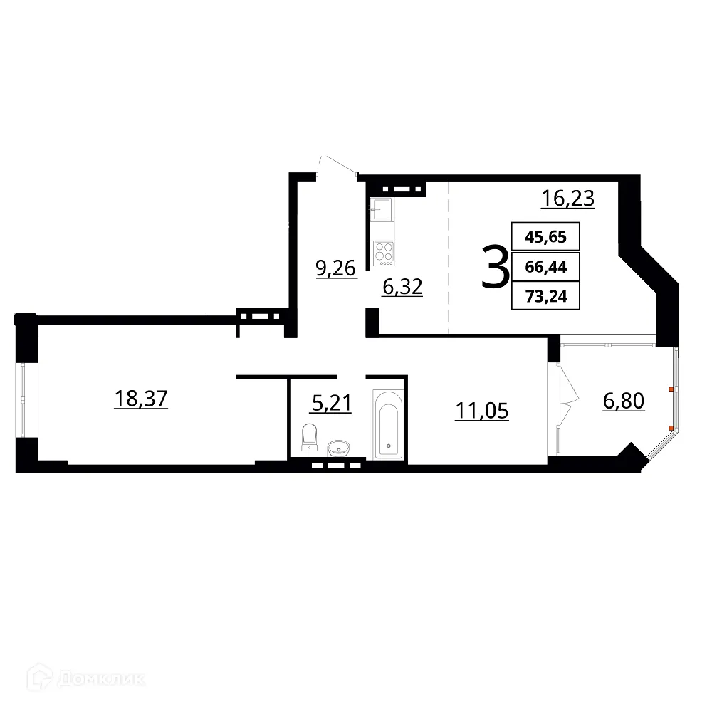 Фото квартиры в ЖК "Резиденция"