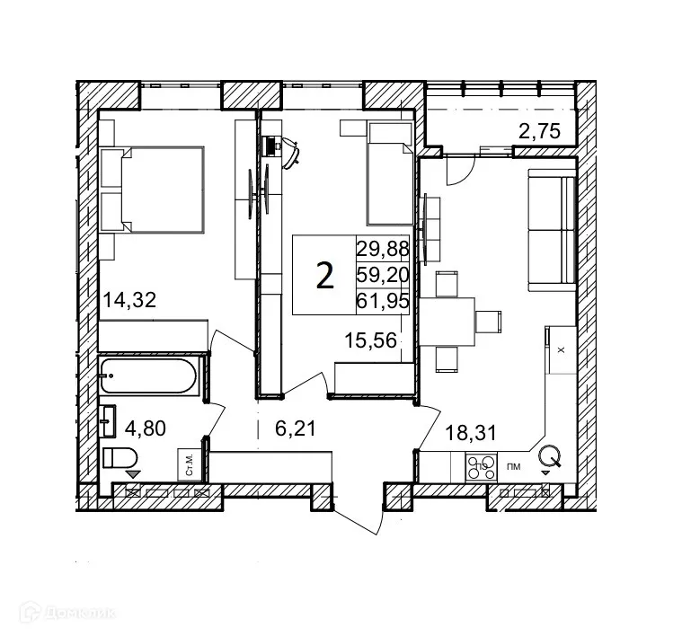Фото квартиры в ЖК ОНЕГИН