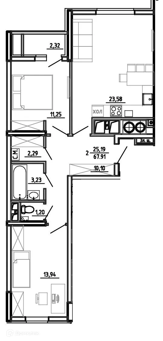Фото квартиры в ЖК Смарт Квартал ЦЕНТРАЛЬНЫЙ